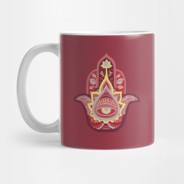 Hamsa Hand - Garnet(January) by akaneyabushita